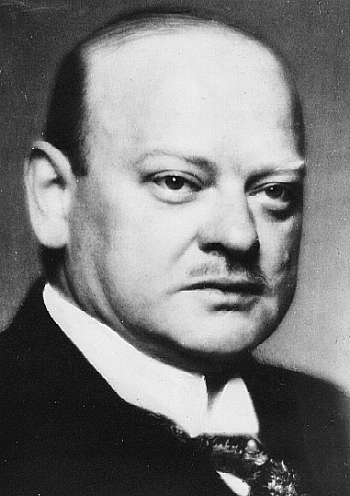 Gustav Stresemann, a German politician and statesman who served as Chancellor in 1923 (for a brief period of 102 days) and Foreign Minister 1923–1929, during the Weimar Republic. He was co-laureate of the Nobel Peace Prize in 1926.