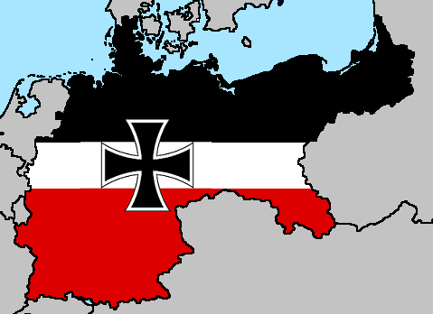 Flag map of Imperial Germany